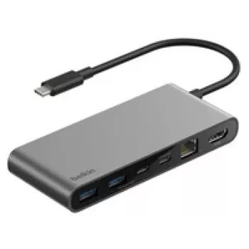 Hub Belkin CONNECT USB-C 8 en 1 con puertos USB-C duales si. INC024hqSGY