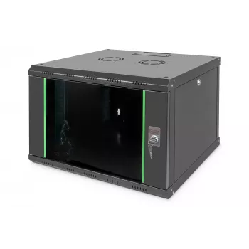 Armario de pared Professional serie Unique - 600x600 mm (ancho x fondo), rack IT negro, 7 unidades de altura