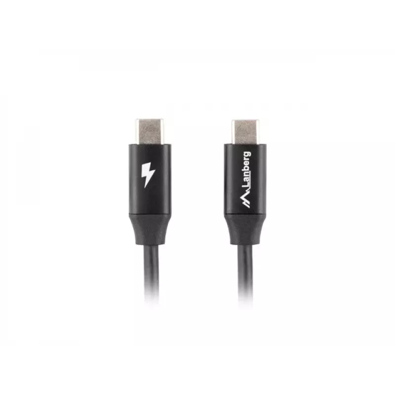LANBERG Cable USB-C a USB-C CA-CMCM-40CU-0018-BK — USB 2.0, 1,8 m, negro