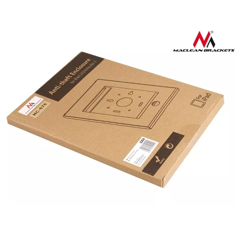 Maclean MC-676 Carcasa de seguridad para iPad 2/3/4/Air/Air2 con protección antirrobo y asa publicitaria