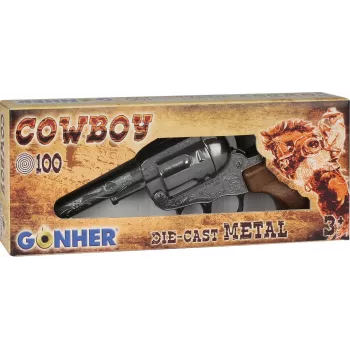 Revolver cowboy de juguete de metal Gonher 8 disparos Modelo 239842