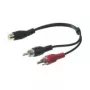 Wentronic Goobay cable adaptador RCA, negro, 0,2 m - conector RCA hembra > 2 conectores RCA macho (audio izquierda/derecha) (50008)