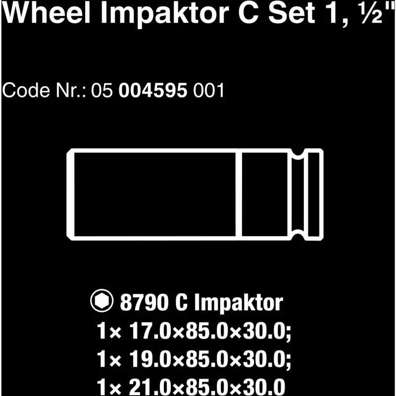 Juego de vasos para llave de impacto Wera 05004595001