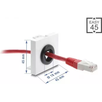 Delock 91073 Easy 45 pasacables, redondo, blanco/negro