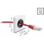 Delock 91073 Easy 45 pasacables, redondo, blanco/negro