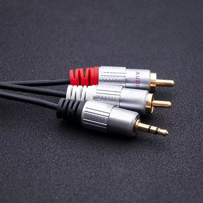 Cable de audio Qoltec 52339 1 m 2x RCA 3,5 mm Negro