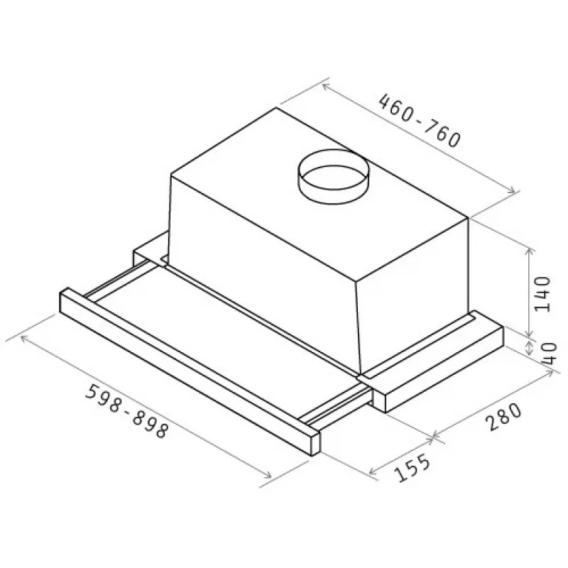 Campana extractora de encimera Elica ELITE14 LUX GRIX/A/60 Plata, Acero inoxidable 336 m³/h