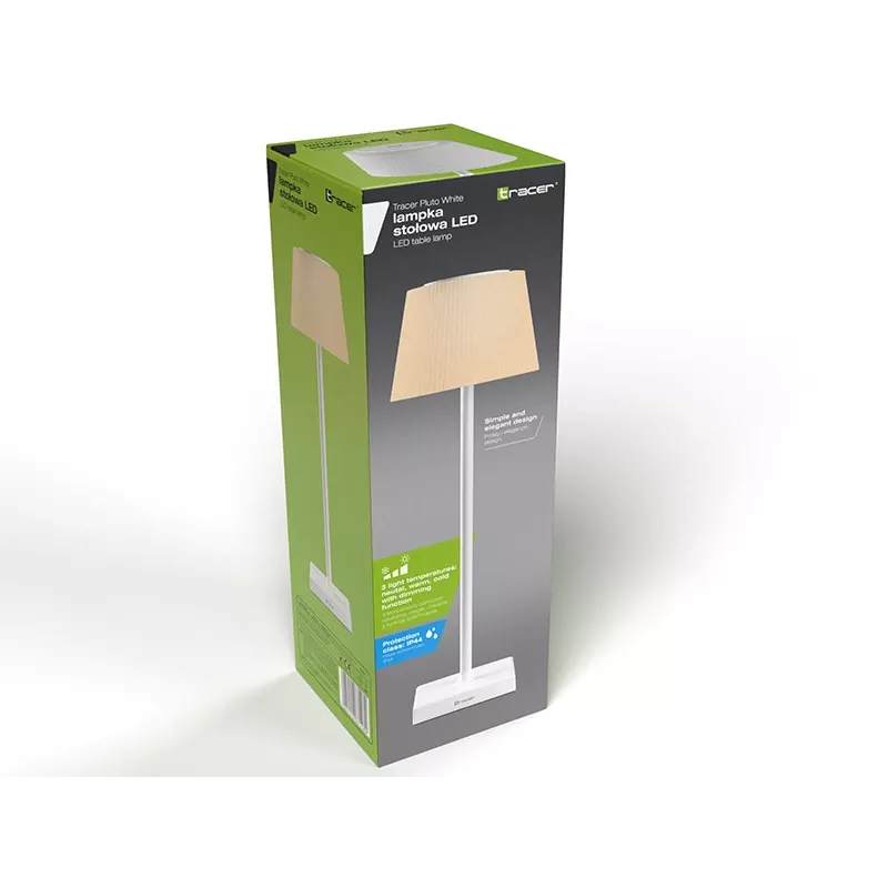 Lámpara de mesa TRACER Pluto blanca TRAOSW47233 LED regulable, acabado blanco