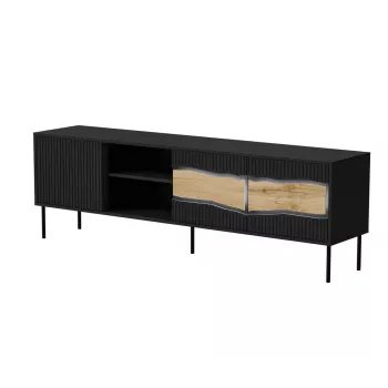 Mueble TV cama meble INSERTO 3D1W 190x40x62 cm negro con LED