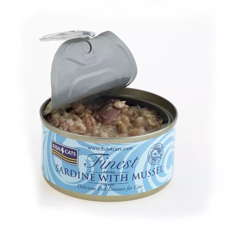 FISH4CATS Sardina con mejillón - Comida húmeda para gatos - 70g