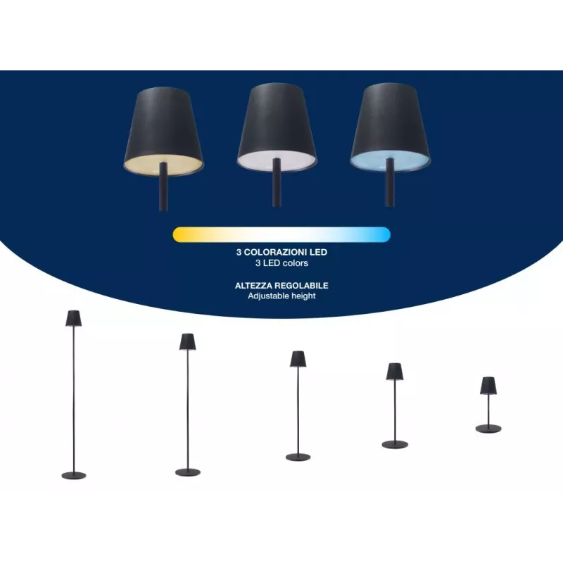 Beper P201UTP401 lámpara de sofá recargable, control táctil, altura regulable, 2,3 W, negra