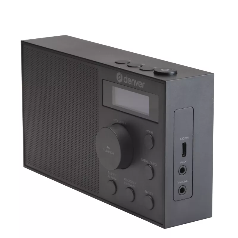 Radio DENVER DAB-51B — radio digital compacta DAB+/FM/AM, negra