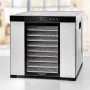 Deshidratador Rommelsbacher DA1050, acero inoxidable, 5 niveles (10 bandejas de acero inoxidable), ajustable 35–75 °C, temporizador de 99 h, 1,6 m² de superficie de secado