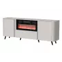 Cómoda Cama Meble Volare 200 x 39 x 75 cm, acabado cashmere, cuerpo de aglomerado, chimenea integrada