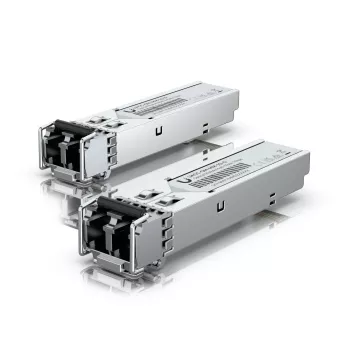 Transceptor SFP Ubiquiti compatible con fibra multimodo con conector dúplex LC-UPC (UACC-OM-MM-1G-D)