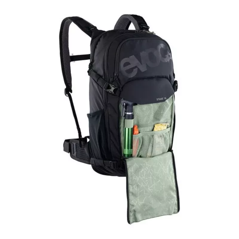 Mochila EVOC Stage mochila de bicicleta negra nailon, polirratán