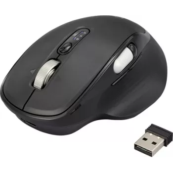 Ratón Renkforce RF-WM-220 inalámbrico, Bluetooth® tamaño: M/L óptico negro 11 botones 4800 dpi ergonómico, Easy Switch 3 dispositivos, función Multipair, (RF-6857524)