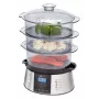 Vaporera Clatronic DG 3547 3 recipientes negra, acero inoxidable 800 W