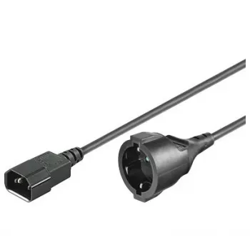Microconnect PE130150 Cable de alimentación negro 1,5 m conector hembra C14 conector macho tipo F