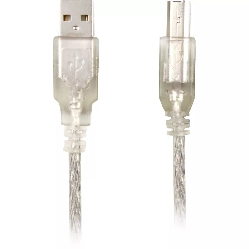 Delock 82057 cable USB 2.0 Type-A macho a Type-B macho, 0,5 m, transparente