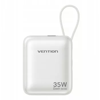 Vention FHEN0 Power bank, 10000 mAh, 35 W, cable USB-C integrado, beige