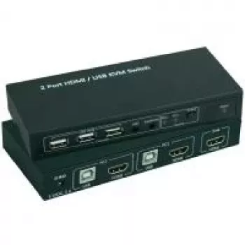 Conmutador KVM SpeaKa professional SP-4330460 — 2 puertos HDMI + USB, 1920x1080