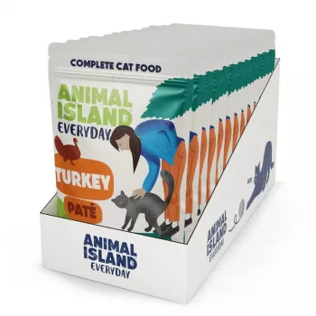 ANIMAL ISLAND pavo en salsa bolsas para gatos 12x100g