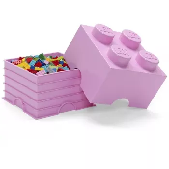 Storage Brick LEGO Room Copenhagen 4, rosa — Ladrillo de almacenamiento LEGO 40031738, contenedor apilable para juguetes y textiles