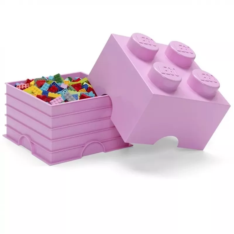 Storage Brick LEGO Room Copenhagen 4, rosa — Ladrillo de almacenamiento LEGO 40031738, contenedor apilable para juguetes y textiles