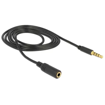 Cable de audio 3,5 mm conector macho a conector hembra DeLOCK 84666 negro 1 m