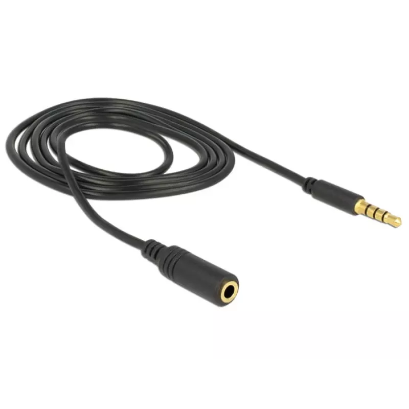 Cable de audio 3,5 mm conector macho a conector hembra DeLOCK 84666 negro 1 m