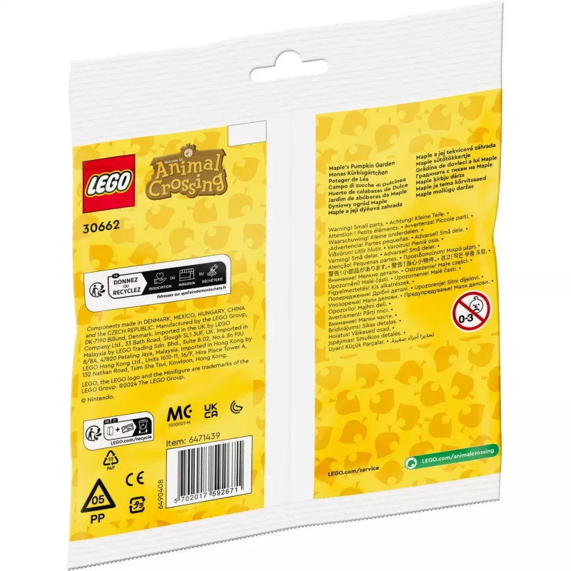 30662 Animal Crossing Monas Pumpkin Garden, juguete de construcción Polybag