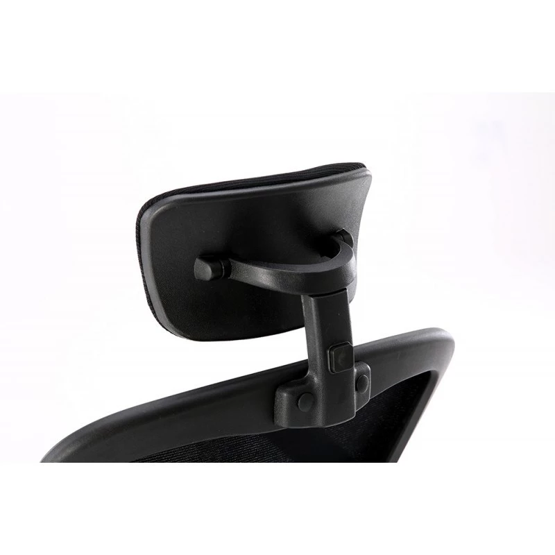 Silla de oficina top e shop DORY CZERŃ — asiento acolchado, respaldo de malla, 650×620 mm, altura hasta 122 cm