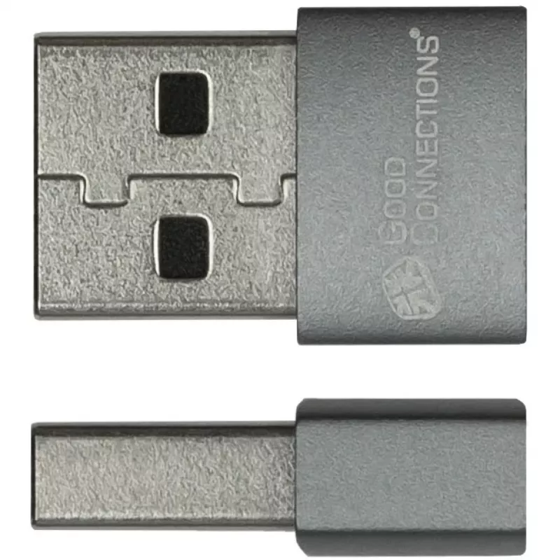 Good Connections adaptador USB 2.0 conector macho A a conector hembra USB-C carcasa de aluminio gris (USB-AD203)
