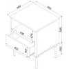 Mesita de noche cama meble TRESSE 44×40×53 cm verde mate, 1 cajón, set de 2