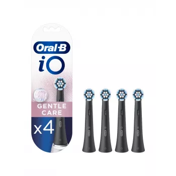 Cabezales de cepillo Oral-B iO Gentle Care — pack de 4, recambios de cepillo negros