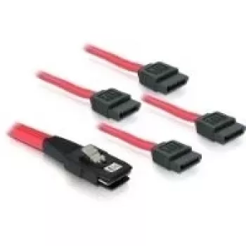 Cable SATA DeLOCK 83074 4x 1 m rojo