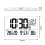 Reloj de pared GreenBlue GB218 — LCD extragrande, estación meteorológica, temperaturas interior/exterior, indicación de fecha