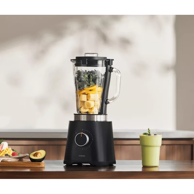 Batidora de cocina Xiaomi BHR8936EU — 600 W, bol 1,75 L, 5 velocidades, control giratorio, cuchillas de acero inoxidable, negra