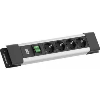 Regleta de enchufes Bachmann CONNECTUS 4×CEE7/3 1×Interruptor 2,0 m CEE7/7 Gris
