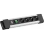 Regleta de enchufes Bachmann CONNECTUS 4×CEE7/3 1×Interruptor 2,0 m CEE7/7 Gris