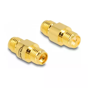 Adaptador DeLOCK conector hembra RP-SMA a conector hembra SMA 8 mm de diámetro 17,1 mm de ancho