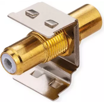 ROLINE Conector hembra keystone RCA apantallado metal blanco (26.11.0395)