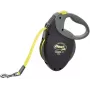 Correa retráctil Flexi NEON GIANT M — correa de cinta 8 m, carga máx. 25 kg, empuñadura ergonómica, negra/amarilla