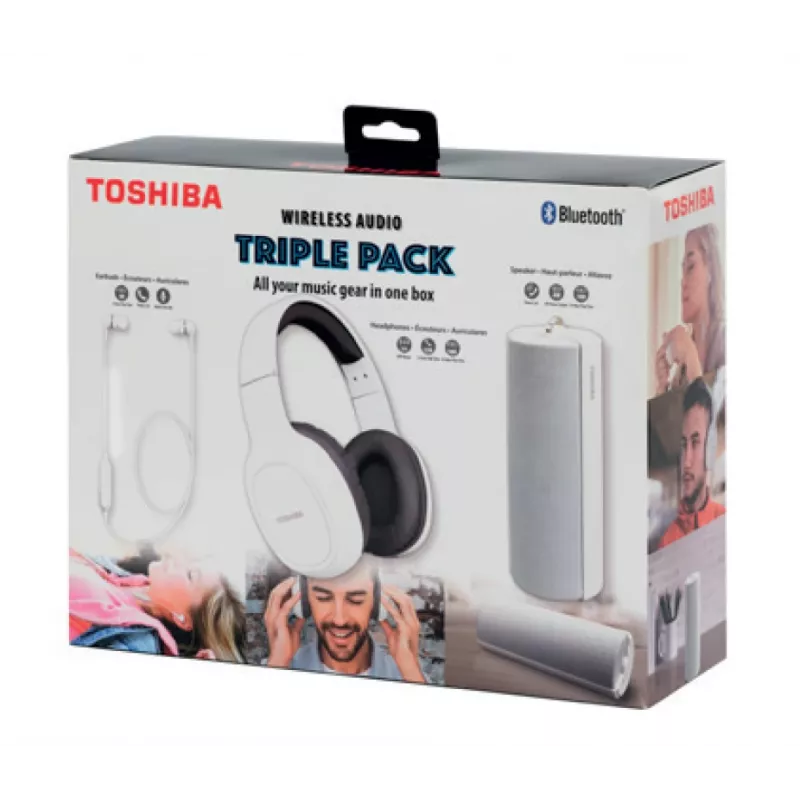 Auriculares Toshiba Wireless Audio Triple Pack HSP-3P19 blancos