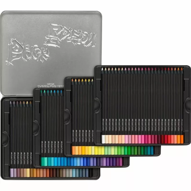 Faber-Castell Black Edition lápices de colores, 100 uds. en caja metálica (116490)
