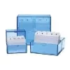 Caja archivadora de almacenamiento WEDO A8 azul transparente plástico con cierre de clic – modelo 250 8303
