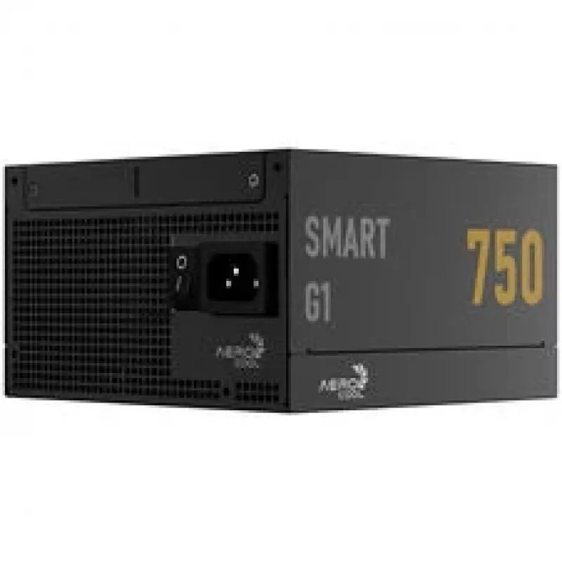Fuente de alimentación AEROCOOL Smart G1 750W, 80 PLUS Gold, ATX 3.1, PCIe 5.1, negra