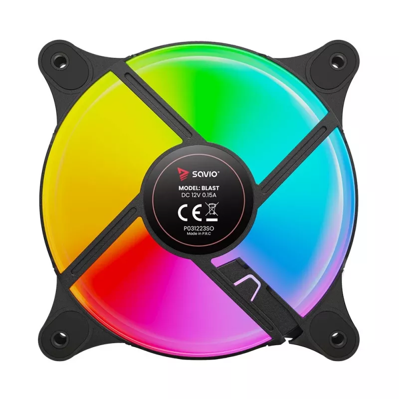 Ventilador de carcasa SAVIO Blast 120mm ARGB PWM - Negro
