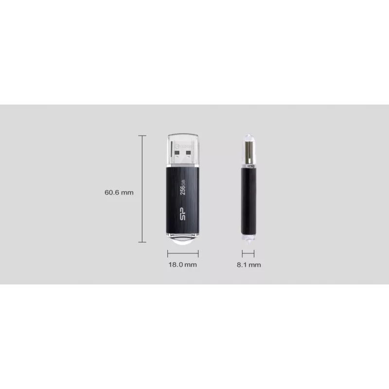 SILICON POWER Blaze B02 Pendrive memoria flash USB 256 GB USB Type-A 3.2 Gen 1 (SP256GBUF3B02V1K) negra